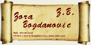 Zora Bogdanović vizit kartica